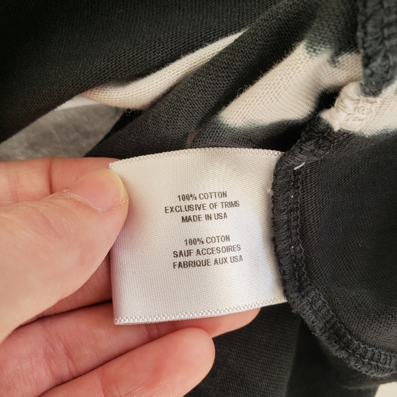 Proenza Schouler PSWL Tie Dye Long Sleeve T-Shirt Black White Size Large - Picture 5 of 7